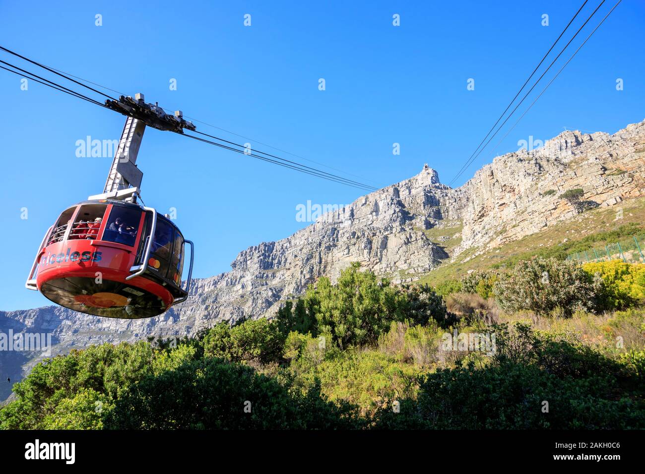 Sud Africa, Western Cape, Table Mountain funivia da Città del Capo alla Table Mountain National Park vertice, Cape Town, Western Cape, Sud Africa Foto Stock