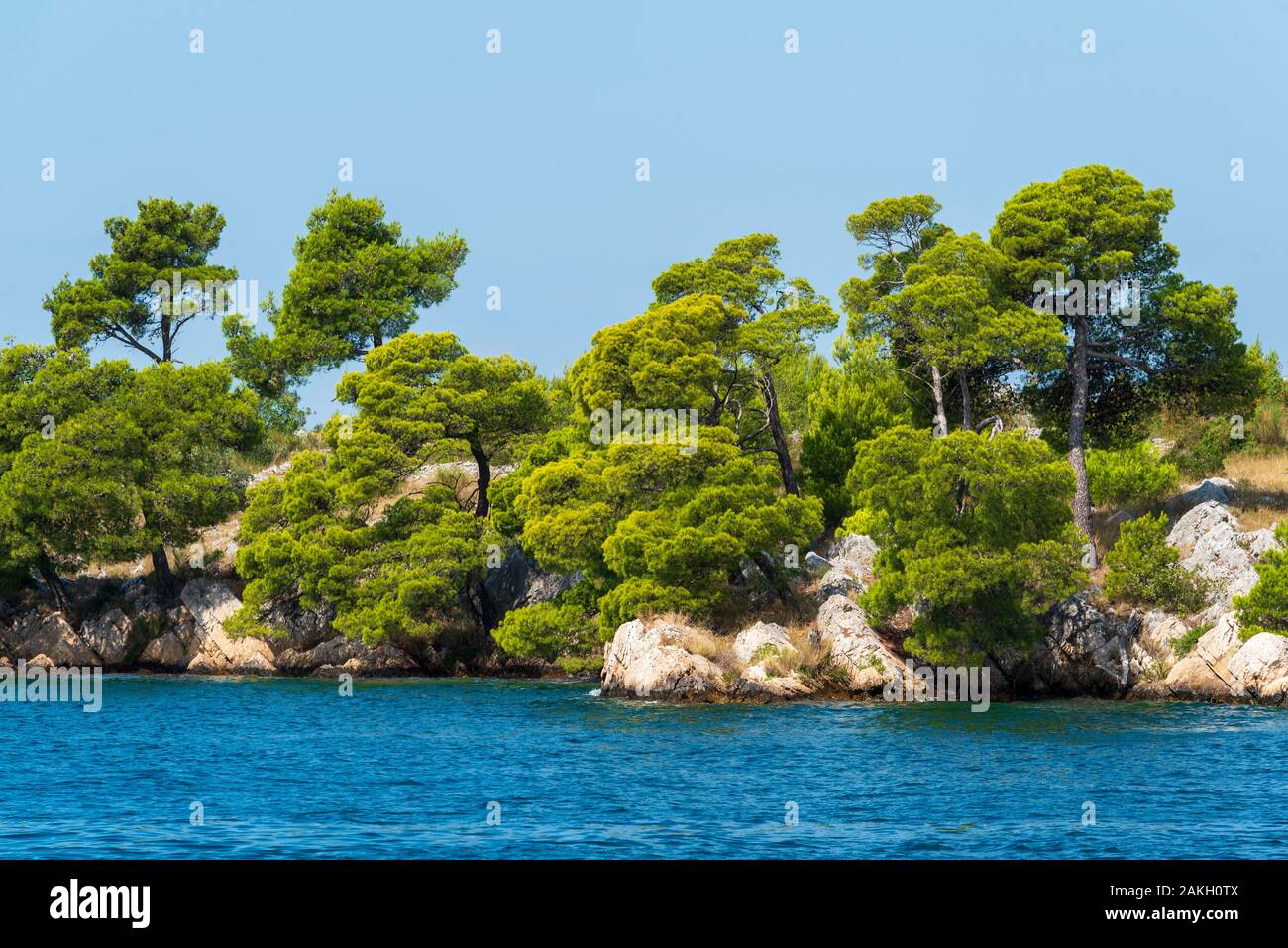 Croazia, Dalmazia Settentrionale, Regione di Sibenik e di Knin, costa dalmata di Sibenik Foto Stock