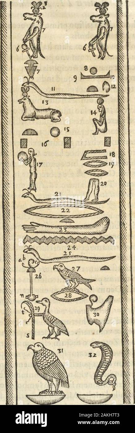 Athanasii Kircheri e SocIesu Obeliscus Pamphilius, hoc est, interpretatio noua & hucusque intentata obelisci hieroglyphici quem non ita pridem ex veteri hippodromo Antonini Caracallae Caesaris, nel forum agonale transtulit, integritati restituit & in Vbis Aeternae ornamentum erexit Innocentius XPontMax: in quo post varia Aegyptiacae, Chaldaicae, Hebraicae, Graecanicae antiquitatis doctrinaeque qua sacrae, qua profanae monumenta, veterum tandem theologia, hieroglyphicis inuoluta symbolis, detecta e tenebris in lucem asseritur . Idealis difcurfusLe£tio. Supremu•* 3 triformeNume per7facre. Lun4ac Foto Stock
