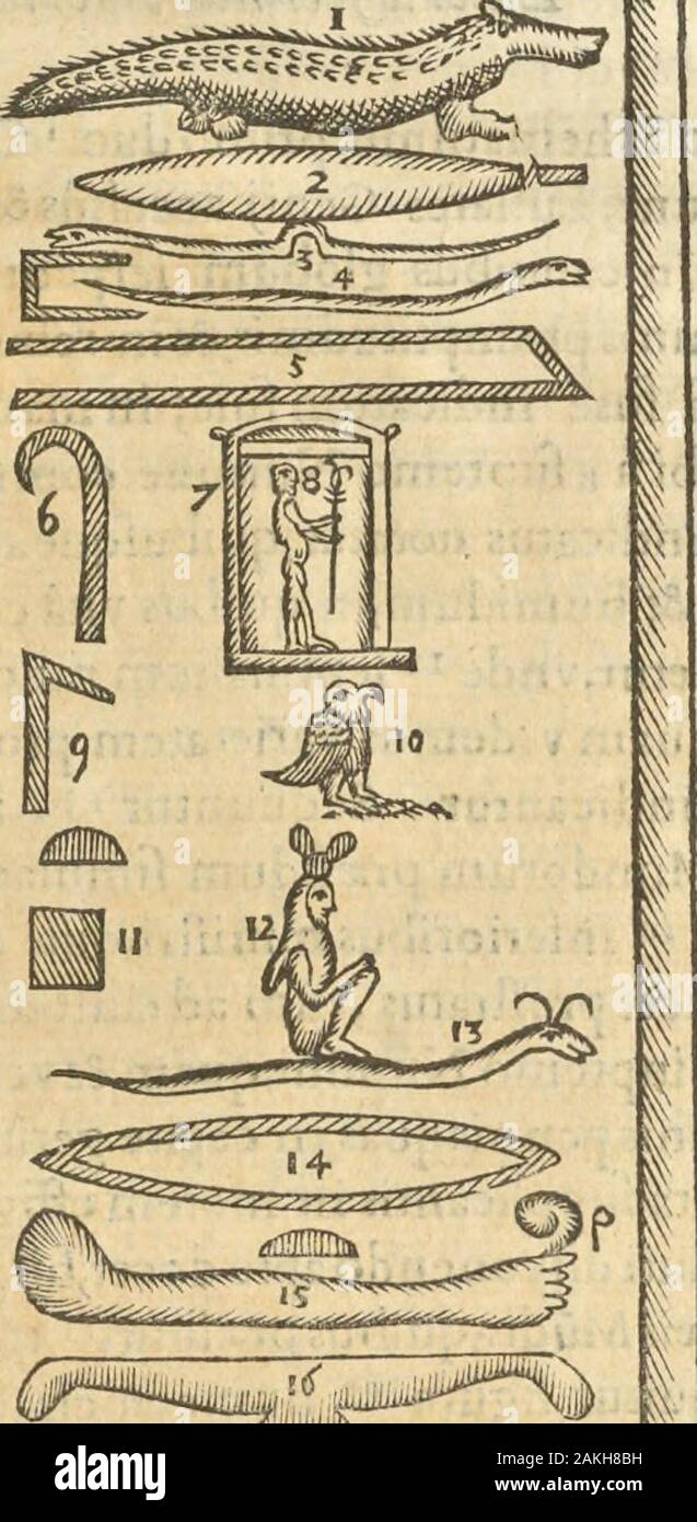 Athanasii Kircheri e SocIesu Obeliscus Pamphilius, hoc est, interpretatio noua & hucusque intentata obelisci hieroglyphici quem non ita pridem ex veteri hippodromo Antonini Caracallae Caesaris, nel forum agonale transtulit, integritati restituit & in Vbis Aeternae ornamentum erexit Innocentius XPontMax: in quo post varia Aegyptiacae, Chaldaicae, Hebraicae, Graecanicae antiquitatis doctrinaeque qua sacrae, qua profanae monumenta, veterum tandem theologia, hieroglyphicis inuoluta symbolis, detecta e tenebris in lucem asseritur . venerandumper humidu MEAS x Cetaabdira& inuifibili qua-da virtute ho Foto Stock