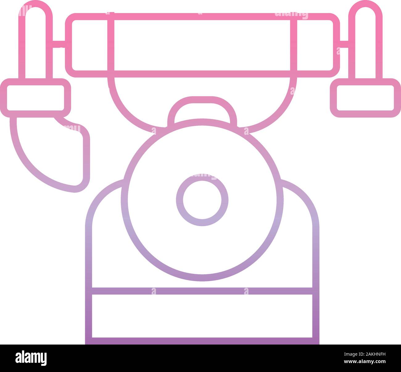 Vintage Telefono , Telefono , icona gradiente illustrazione vettoriale Illustrazione Vettoriale