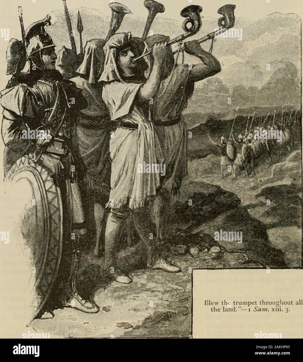 L'arte la Bibbia, comprendente il vecchio e il Nuovo Testamento : con numerose illustrazioni . w il tuo regno non durerà:l'Eterno ha cercato un uomo dopo hisown cuore e il Signore ha commandedhim come capo del suo popolo, becausethou non hai osservato ciò che l'Lordcommanded te. 15 Poi Samuele si levò e andò a lui fino fromGilgal a Ghibeah di Beniamino. E Saulnumbered il peoj^le che erano i^reinviato withhim circa seicento uomini. 16 Saul e Gionathan suo figlio e la conoscenza delle persone che erano presenti con loro, abode inGibeah di Beniamino e i Filistei en-si accamparono a Mikmash. 17 è un Foto Stock