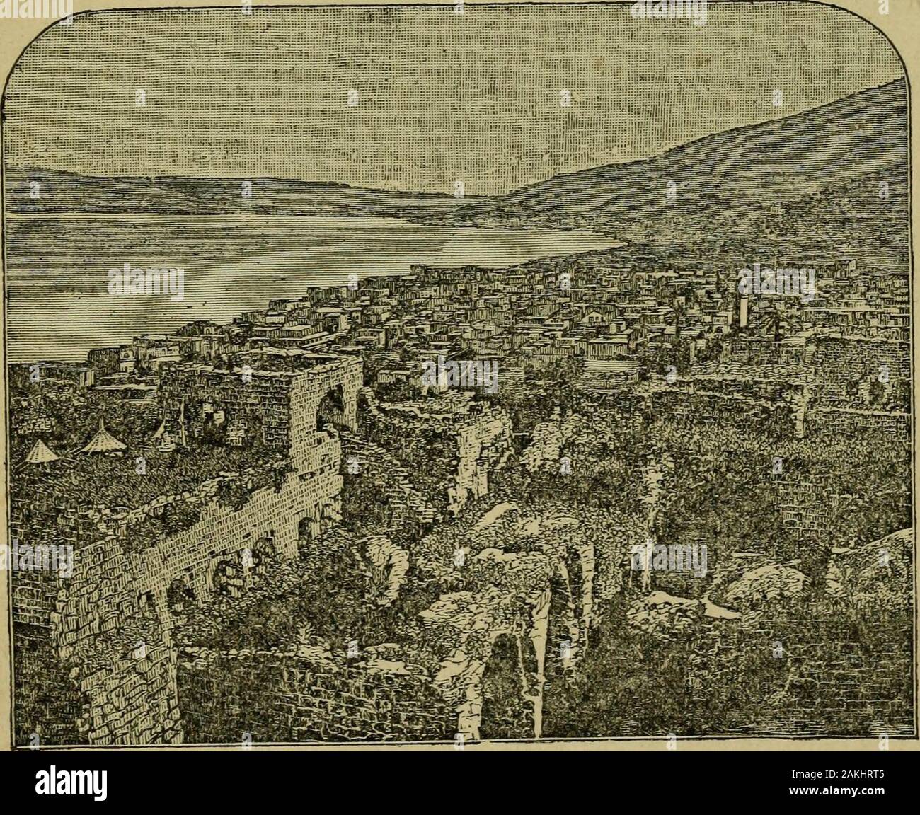 Un pittorica commento al Vangelo secondo Marco : con il testo della autorizzato e le versioni riviste . A STNAGOauE MEIEON. (Dopo la fotografia, Palestina Fondo.). Mare di Galilea, FBOM TIBEBL4.S. (Dopo la fotografia originale.) 82 UN COMMENTO pittorico [Maek 1,16-19. Versione autorizzata. Baw Simone e Andrea suo fratello, che gettavano anett in mare, poiché erano pescatori. 17 E Gesù disse loro: "Venite afterme e ti farò diventare fiahers ofmen. 18 E subito essi abbandonarono le loro reti,e lo seguirono. 19 E quando egli era andato un po' furtherthence, vide Giacomo figlio di Z Foto Stock