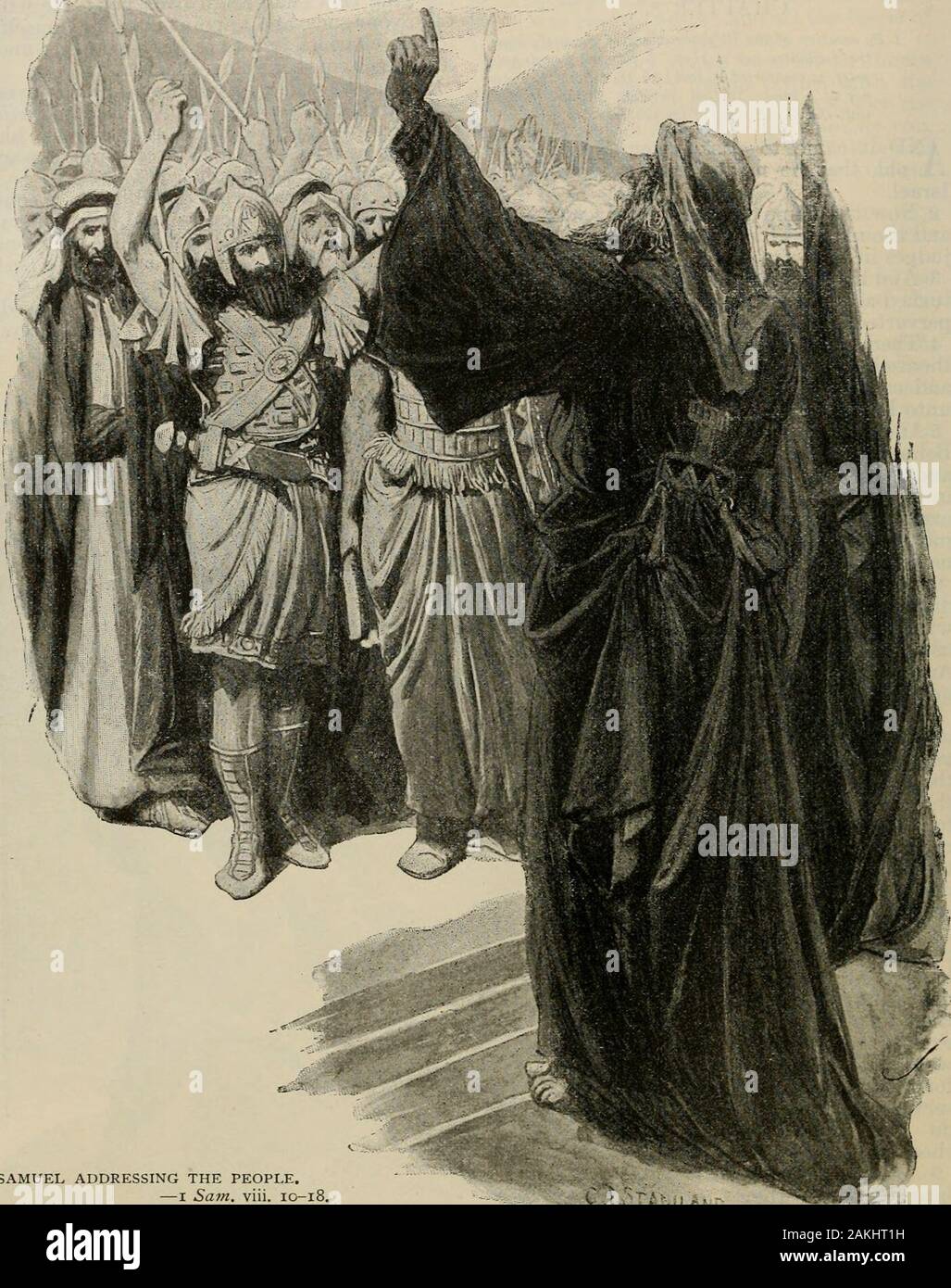 L'arte la Bibbia, comprendente il vecchio e il Nuovo Testamento : con numerose illustrazioni . Come Samuele offriva l'olocausto.-i Sam. vii. lo. 333 Il ivarning parole di Samuele. 1 Samuele 8. Israele è sordo alla spia.. SAMUEL rivolgendosi al popolo. -I Sam. viii. 10-18. 16 Prenderà i vostri schiavi,e la tua schiava - servi e il vostro goodliestyoung gli uomini e i vostri asini e li lavoro tohis. 17 Prenderà la decima delle vostre greggi:e voi sarete suoi schiavi. 18 E voi farete un grido in quel giorno becauseof vostro re che voi avrete scelto 334 è giorno. E il Signore non ha Foto Stock