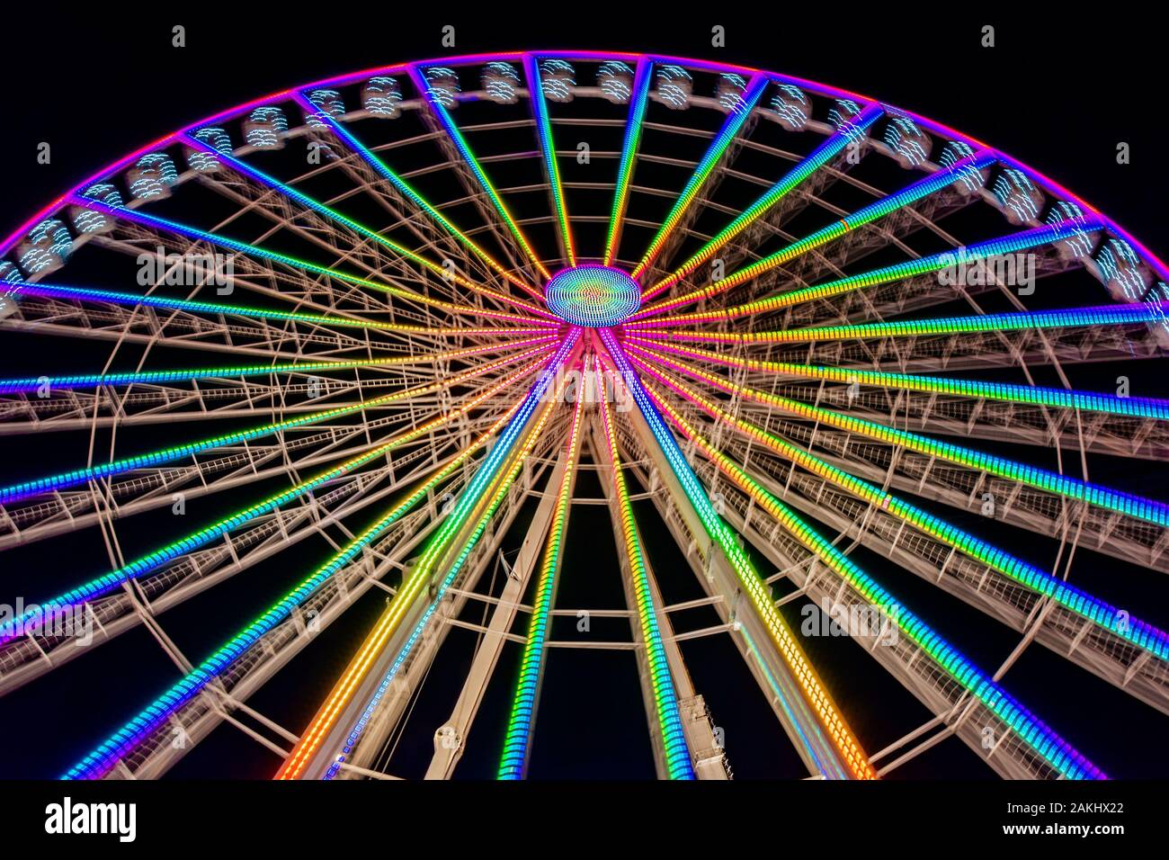 Winter Wonderland ruota grande al tramonto Foto Stock