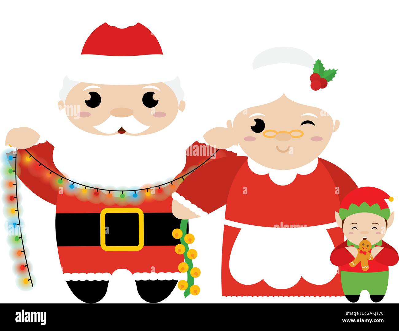 Babbo Natale e la sig.ra Claus Illustrazione Vettoriale