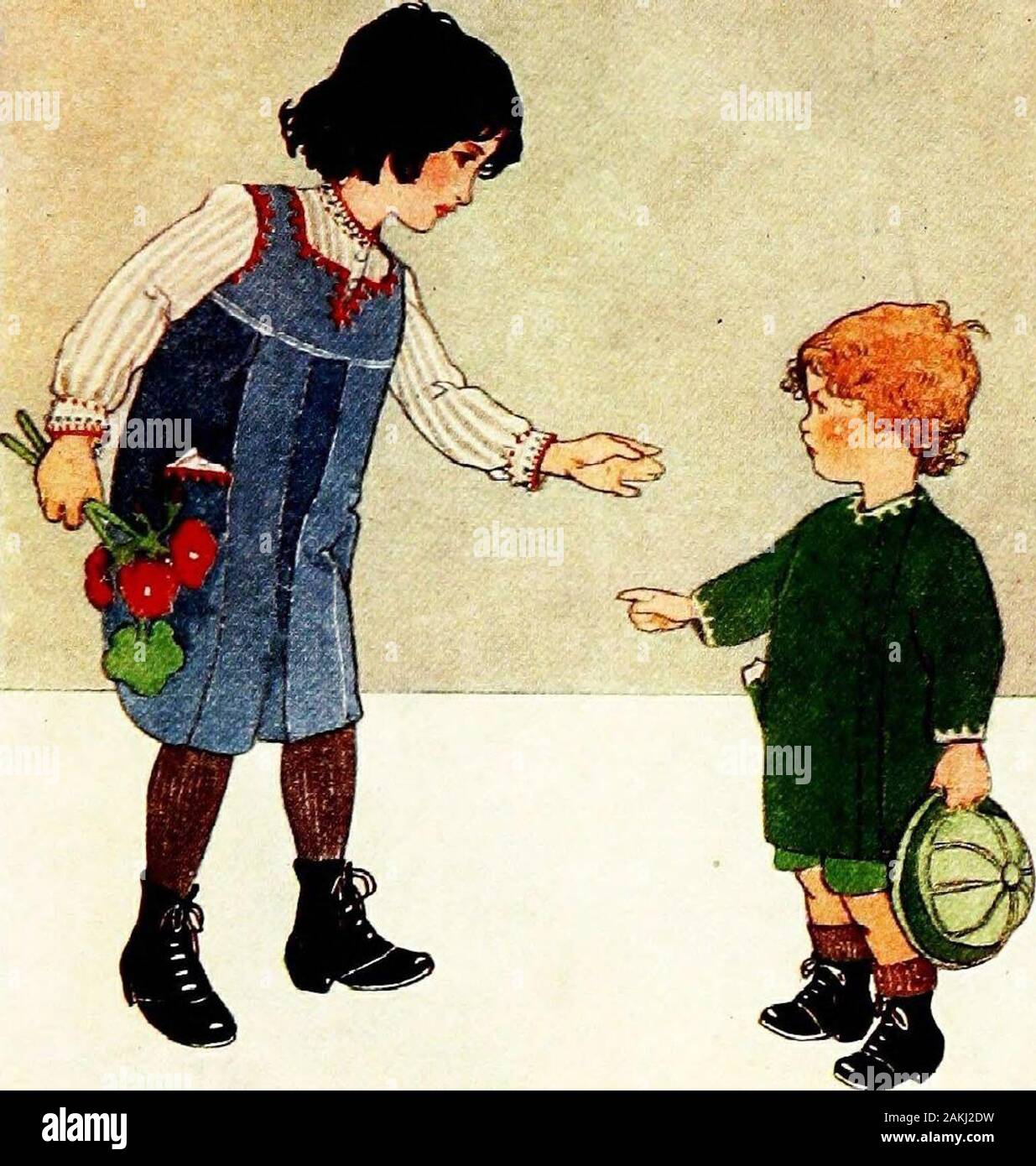 Semplice indumenti per bambini (da 4 a 14) . 7 anni di età. 28 ms. Per tagliare e rendere tunica per bambino di età compresa tra i 4.-Il pattern è in 2 pezzi, J indietro e 2 fronti, uno dei quali si ripiega per fissare sul lato.ripiegare il materiale, dando una lunghezza di 22J pollici-tunica non reachto il ginocchio, così tagliato per questa lunghezza e hem fino alla lunghezza necessaria. La parte posteriore 32. Bambino in trapano tonaca con Kax&lt;y forcella e Shikt.(i modelli UF, io , e X ) Boy mi Tinic e Kniikkks.(Pattkkn.s v[ e Nlll.) ragazzi tunica 33 e maniche verranno fuori della metà del materiale, i fronti al di fuori dell'otherhalf tagliare un nastro ij pollici Foto Stock