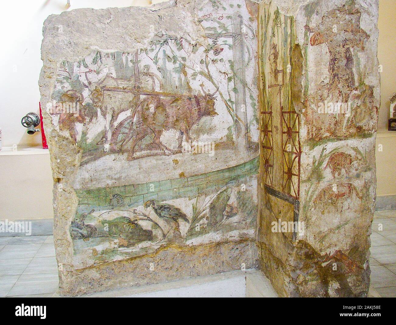 Egitto, Alessandria, Museo greco-romano, dipinto estratto da una tomba di Wardo, una delle necropoli di Alessandria. Foto Stock