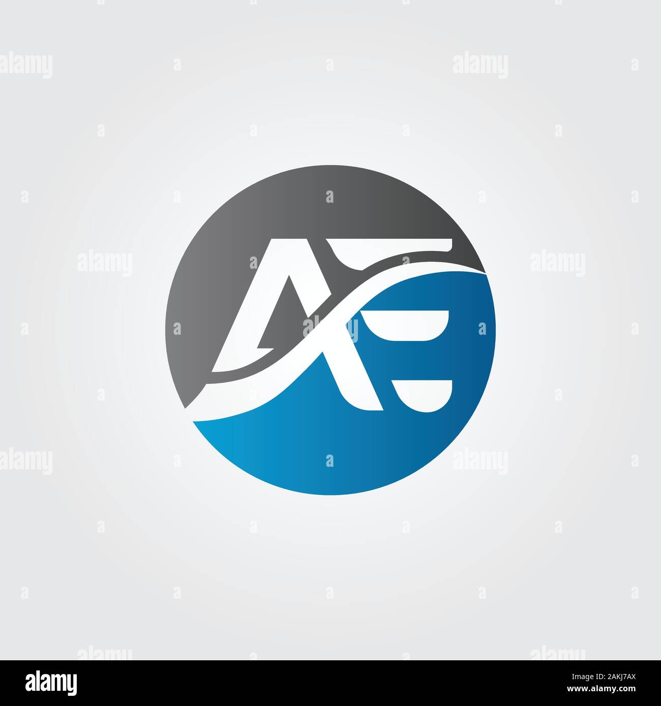 AE iniziale Lettera con logo moderno creativo Business Tipografia template vettoriale. Creative Abstract lettera ae vettore Logo. Illustrazione Vettoriale
