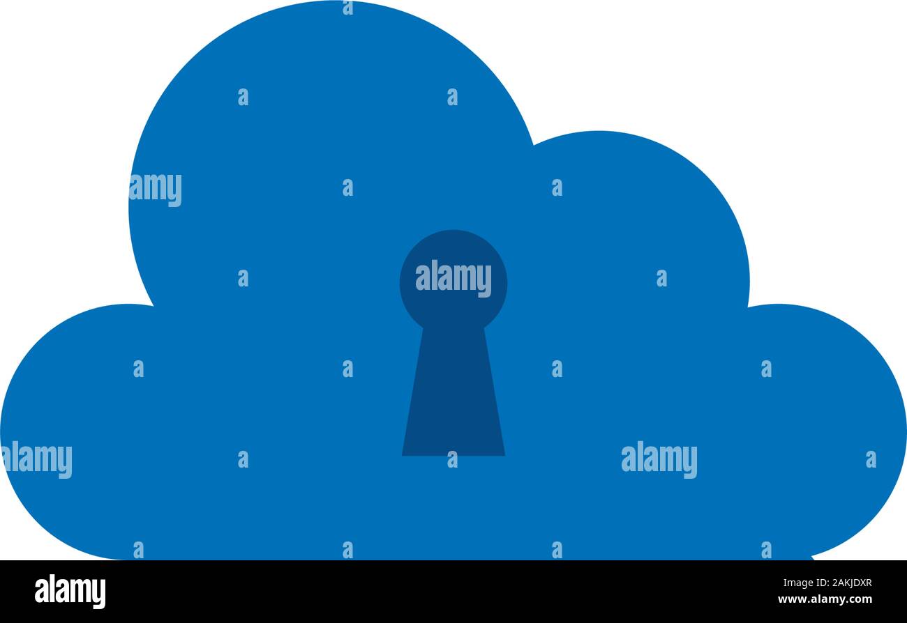 Cyber security cloud computing stile piatto illustrazione vettoriale design Illustrazione Vettoriale