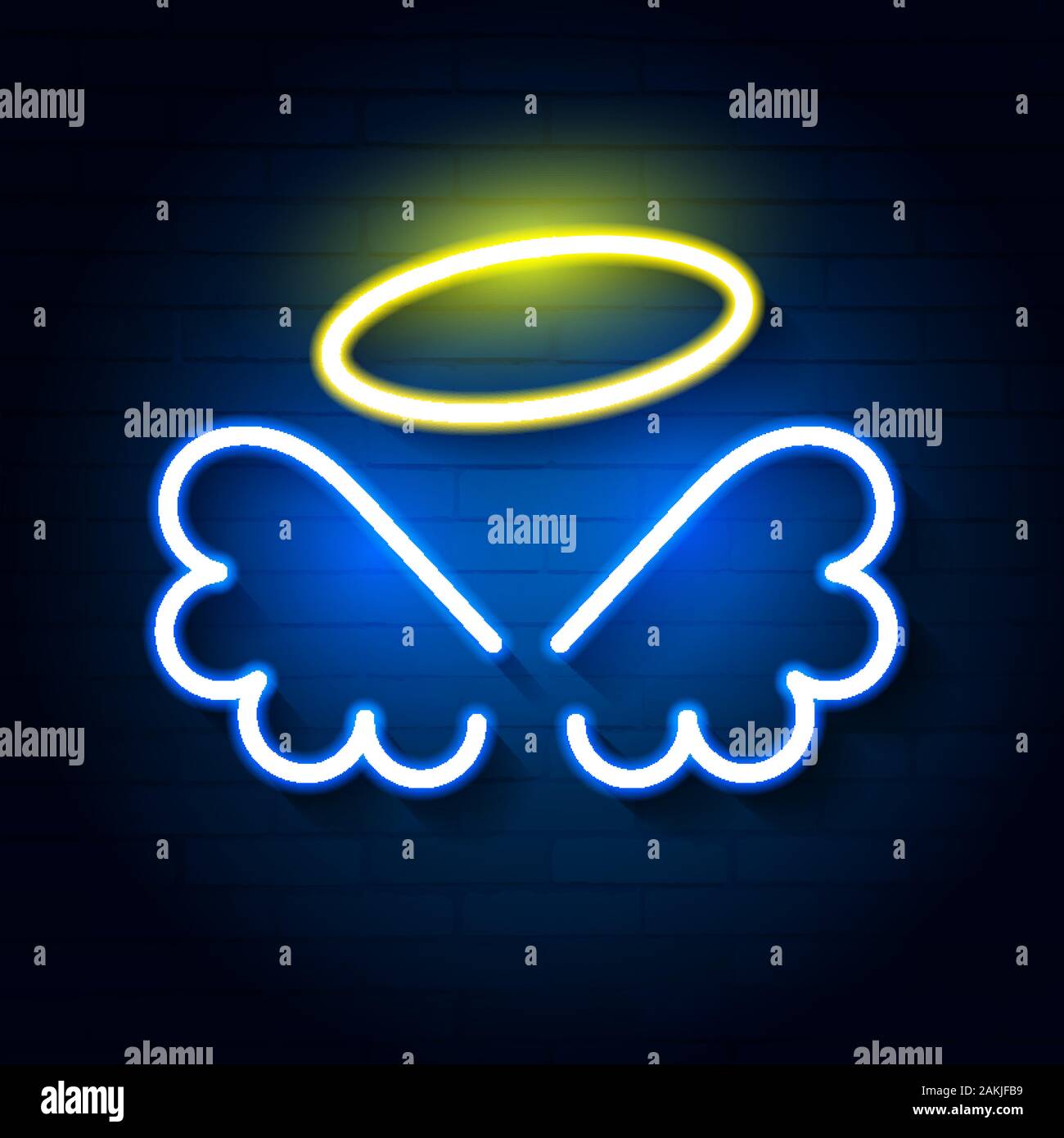 Angelo su un muro di mattoni illustrazione vettoriale per il tuo design Illustrazione Vettoriale