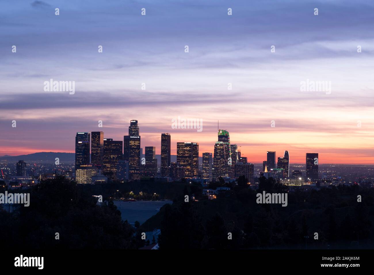 Vista del centro cittadino di Los Angeles Foto Stock