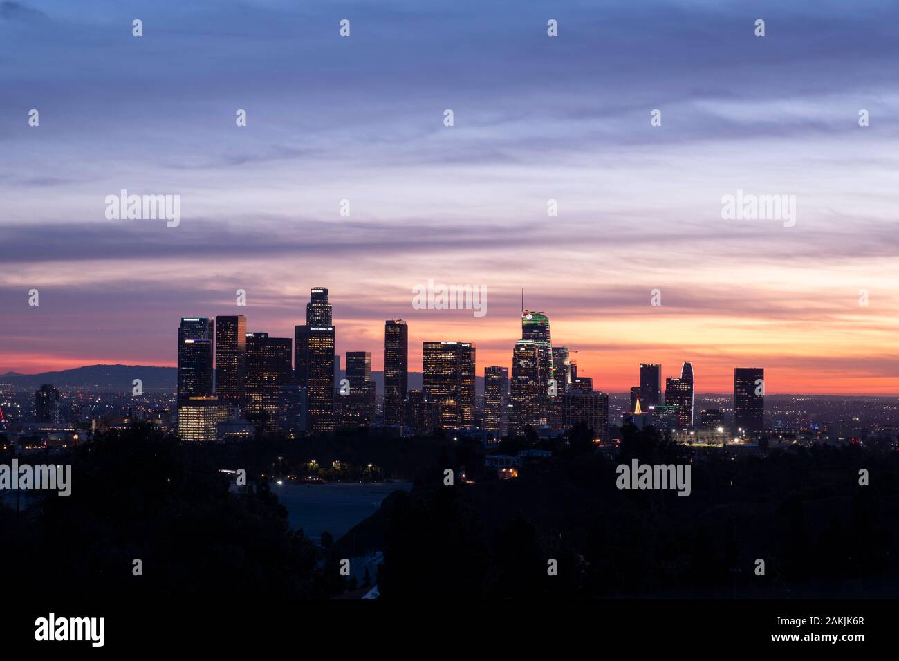 Vista del centro cittadino di Los Angeles Foto Stock