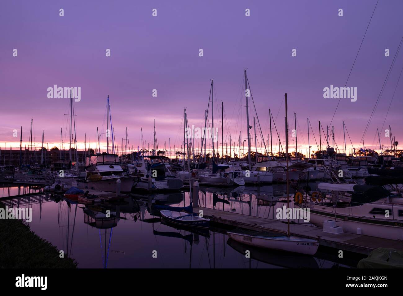 Sunrise al Porto di Ventura California Foto Stock