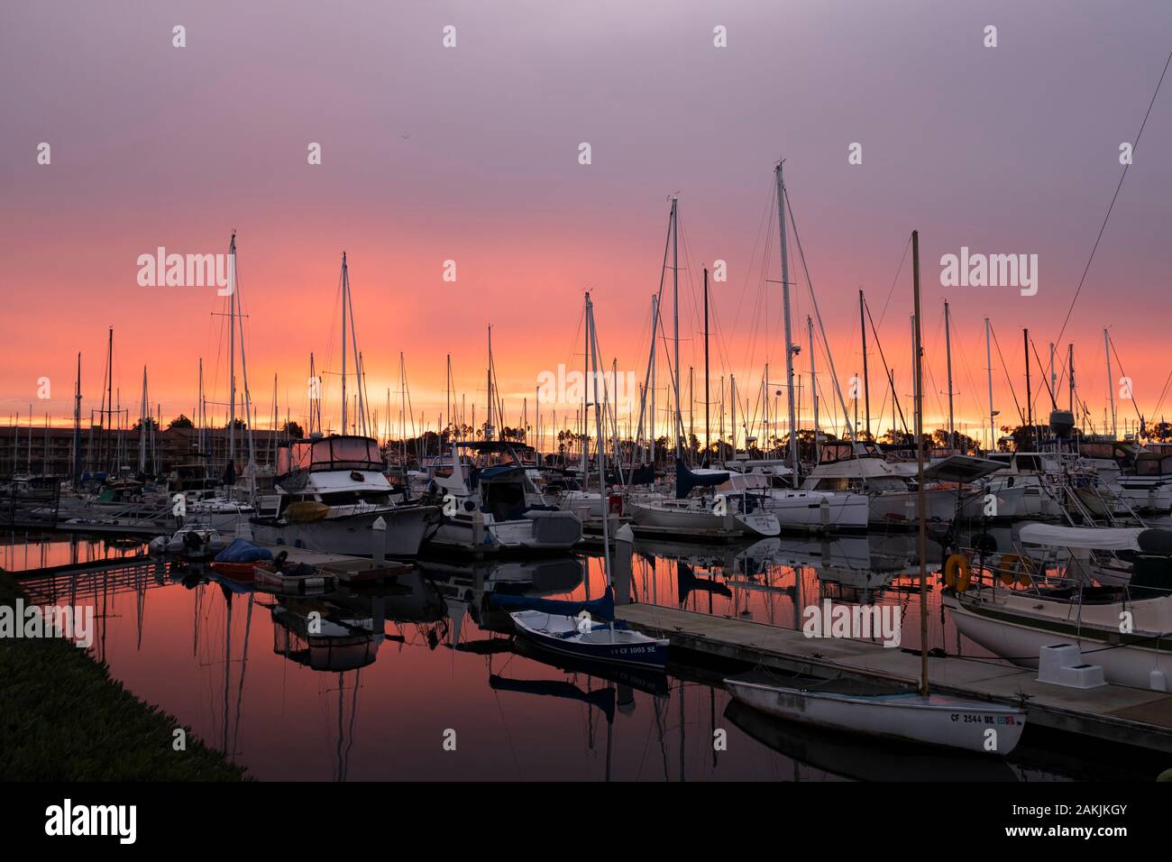 Sunrise al Porto di Ventura California Foto Stock