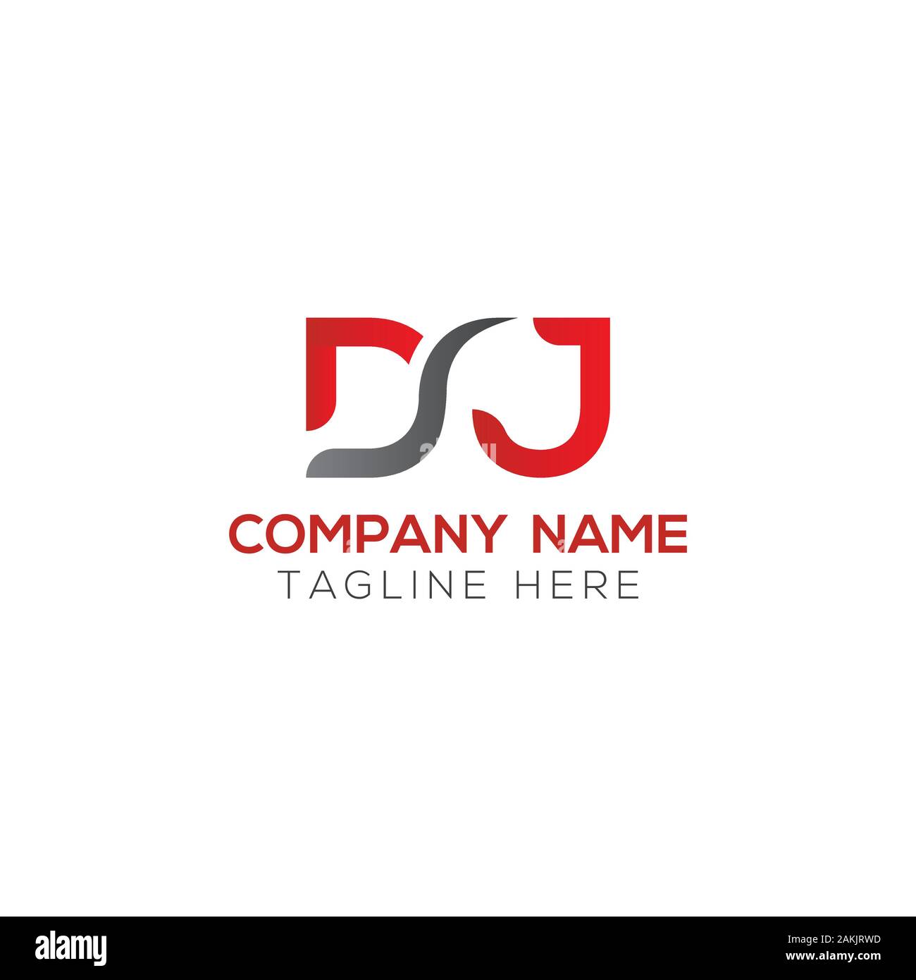 DJ iniziale Lettera con logo moderno creativo Business Tipografia template vettoriale. Creative lettera astratta DJ vettore Logo. Illustrazione Vettoriale