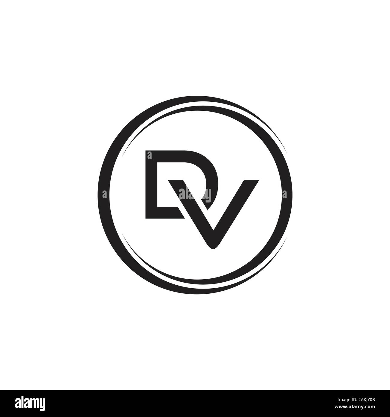 Iniziale lettera DV con logo moderno creativo Business Tipografia template vettoriale. Creative lettera astratta DV vettore Logo. Illustrazione Vettoriale