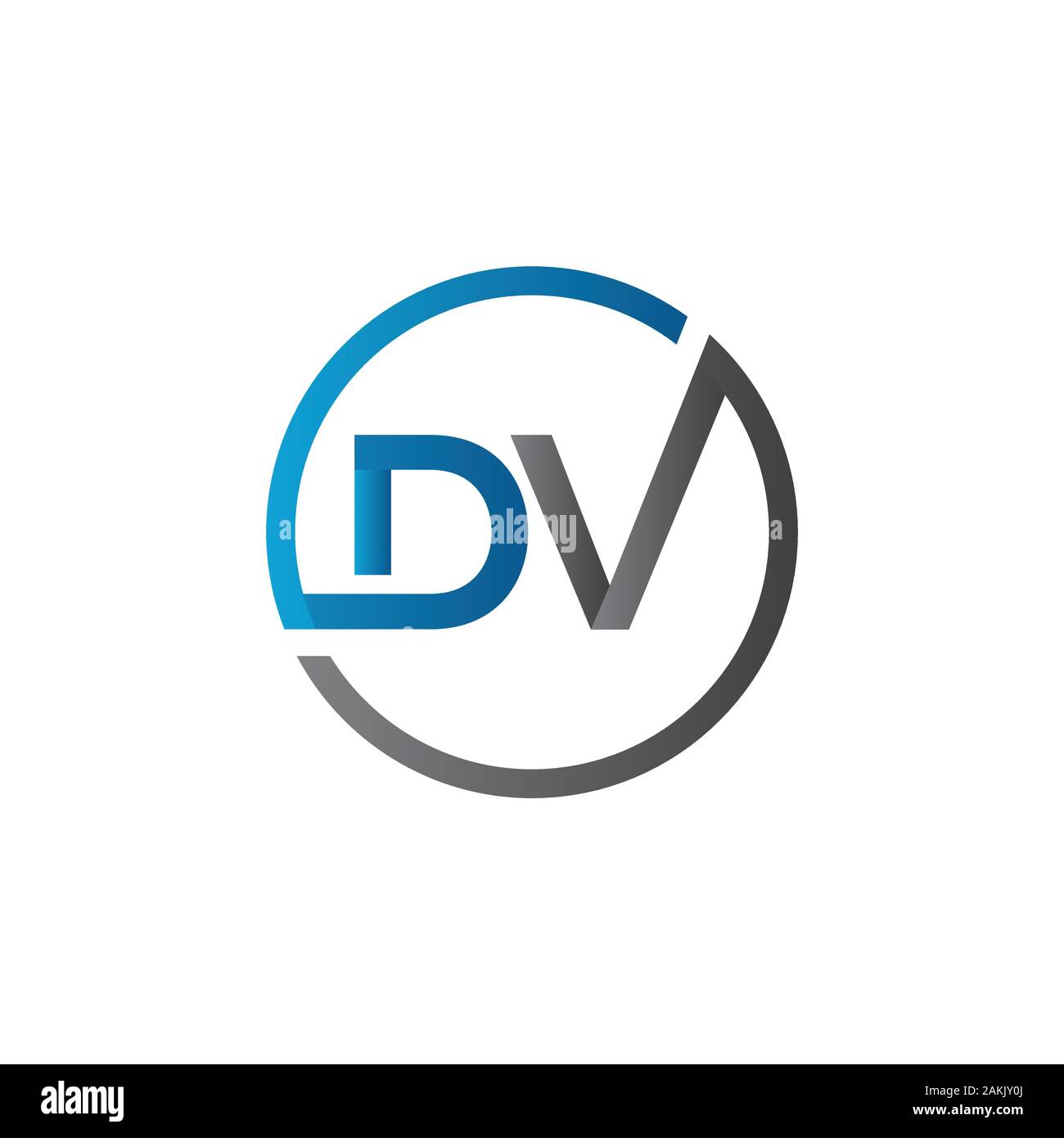 Iniziale lettera DV con logo moderno creativo Business Tipografia template vettoriale. Creative lettera astratta DV vettore Logo. Illustrazione Vettoriale