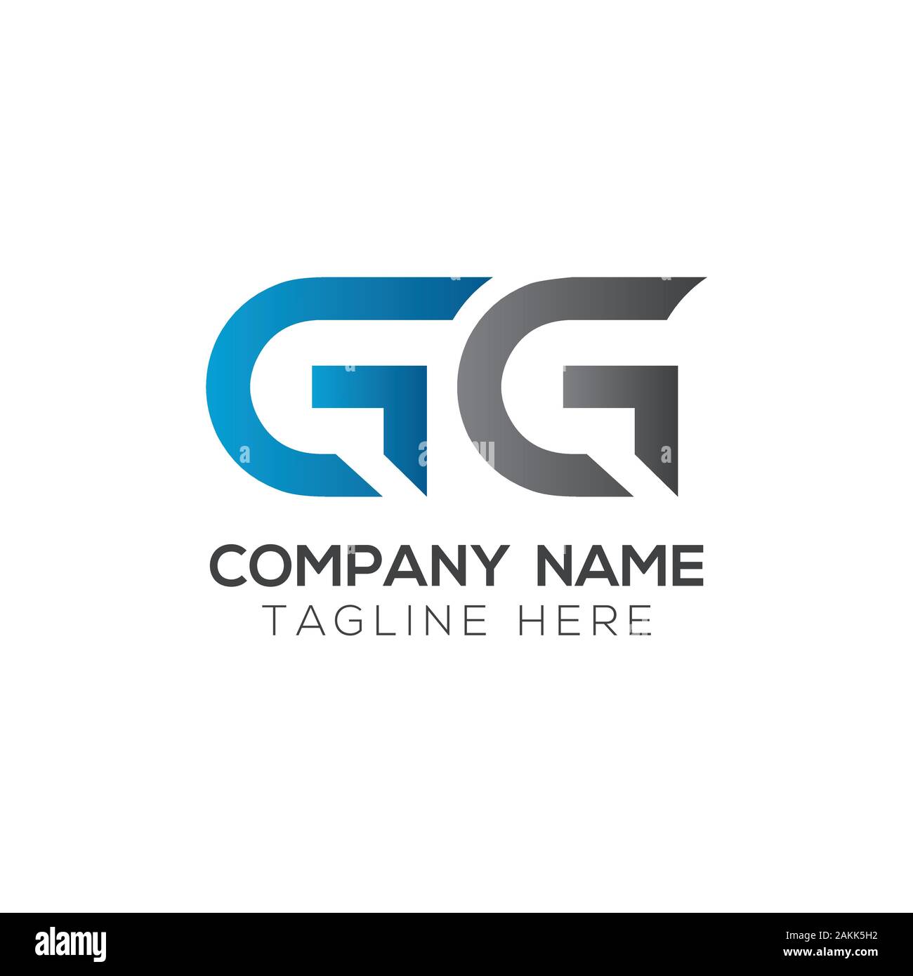 GG iniziale lettera collegata Logo. GG tipo letter Logo Design template vettoriale. Abstract lettera GG logo Design Illustrazione Vettoriale