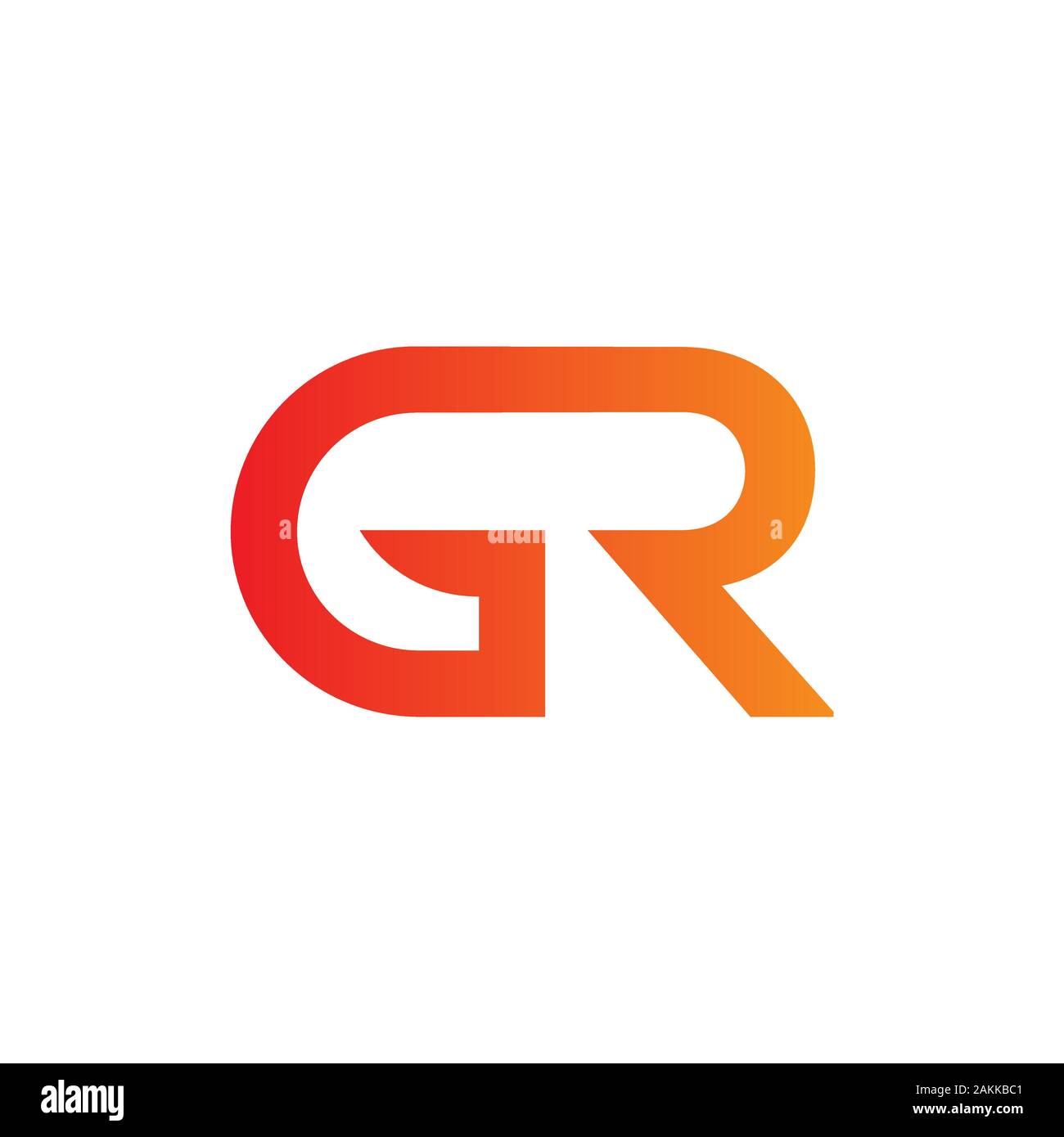 GR iniziale lettera collegata Logo. GR lettere del tipo di Logo Design template vettoriale. Lettera astratta GR logo Design Illustrazione Vettoriale