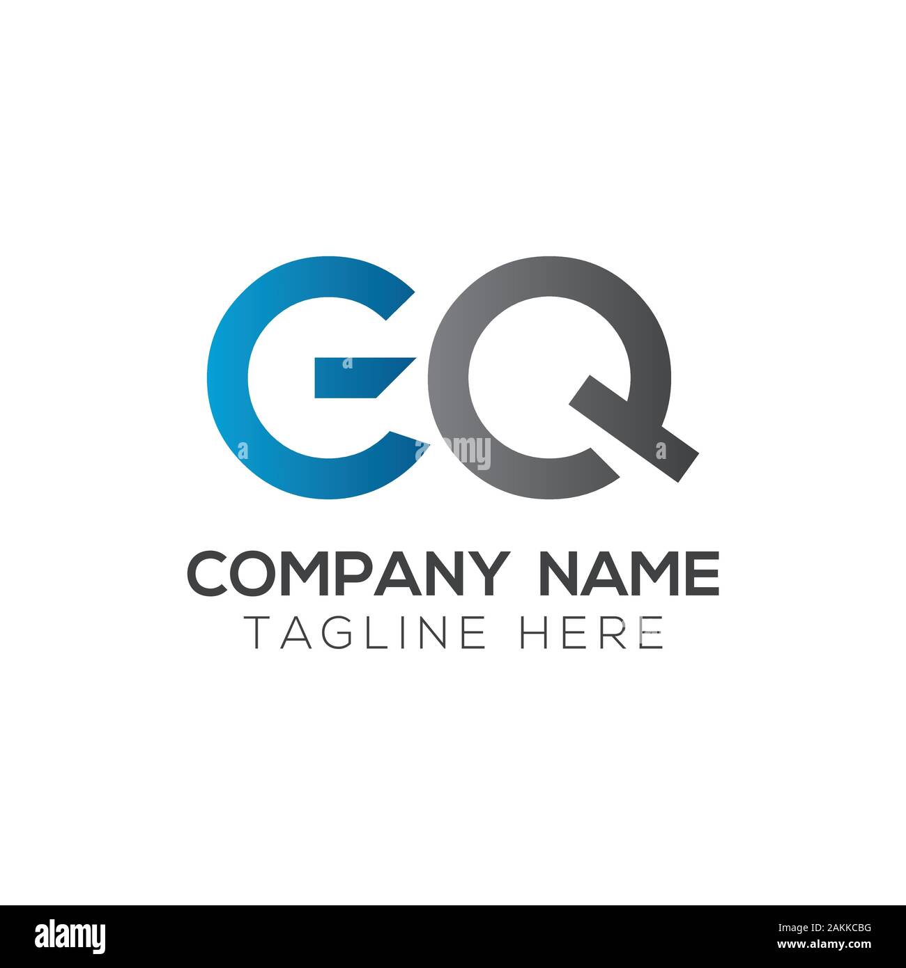 GQ iniziale lettera collegata Logo. GQ lettere del tipo di Logo Design template vettoriale. Lettera astratta GQ logo Design Illustrazione Vettoriale