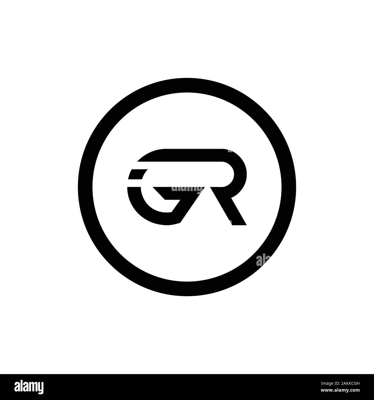 GR iniziale lettera collegata Logo. GR lettere del tipo di Logo Design template vettoriale. Lettera astratta GR logo Design Illustrazione Vettoriale