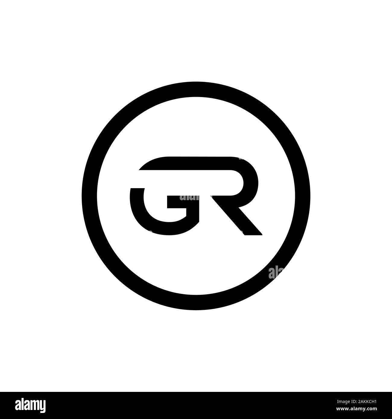 GR iniziale lettera collegata Logo. GR lettere del tipo di Logo Design template vettoriale. Lettera astratta GR logo Design Illustrazione Vettoriale