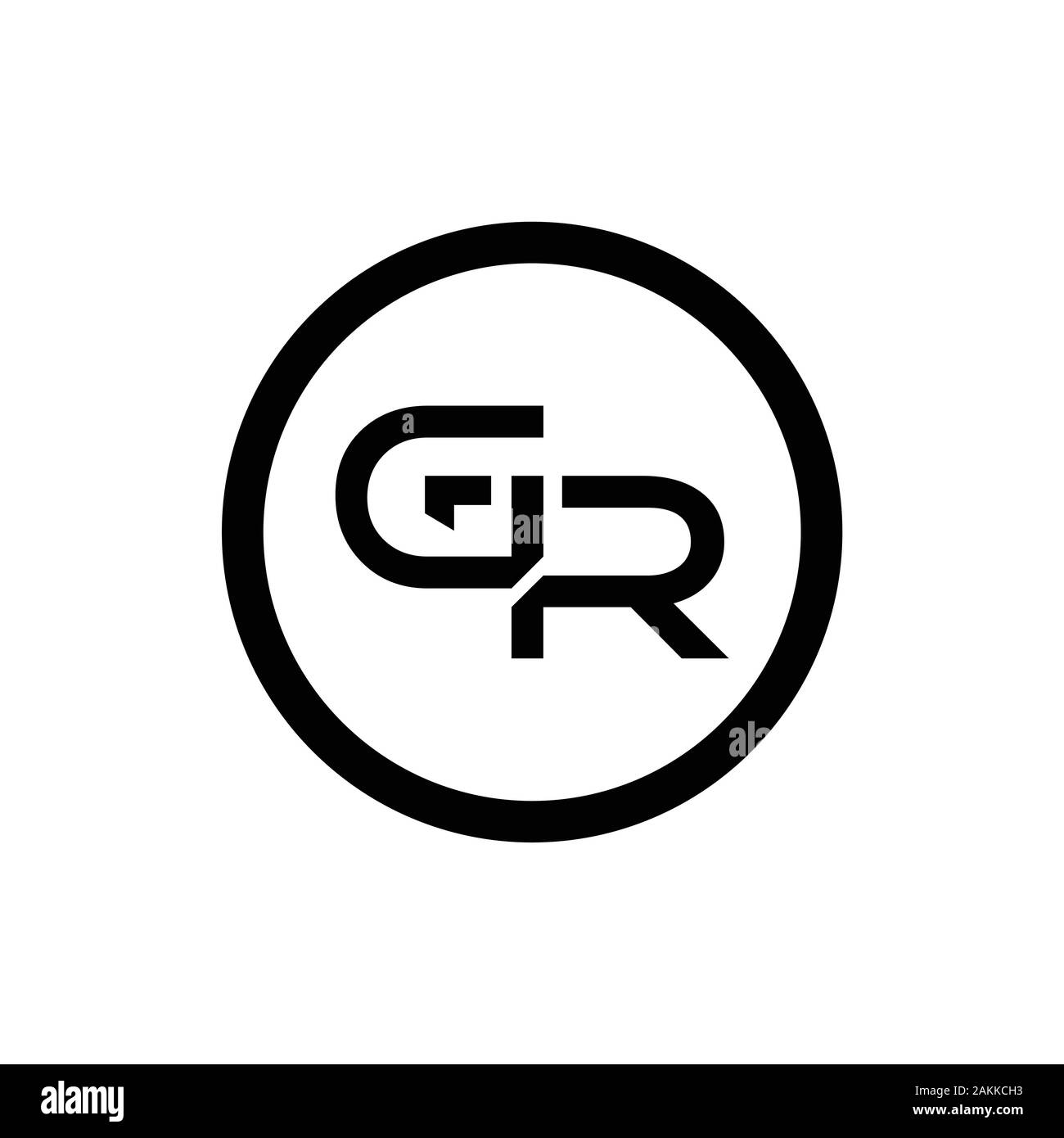 GR iniziale lettera collegata Logo. GR lettere del tipo di Logo Design template vettoriale. Lettera astratta GR logo Design Illustrazione Vettoriale