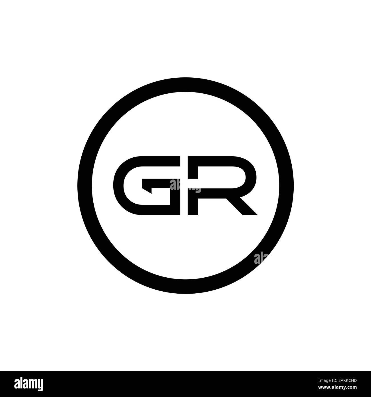 GR iniziale lettera collegata Logo. GR lettere del tipo di Logo Design template vettoriale. Lettera astratta GR logo Design Illustrazione Vettoriale