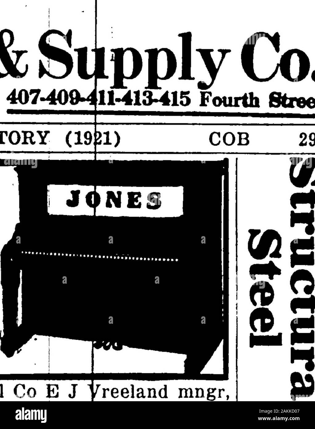 1921 Des Moines e Polk County, Iowa, Città Directory . Ha) bds 111620th Closson Kern C polizia sergt res 1116 20thClosson Raymond l alce vita Centl Assur Soc di U S res 2709 LindenClough Clarence F elettr Bernhard & Turner Auto Co res 835 9tbPlow Kenneth rms 1038 7thJ lough Margt (wid Geo) res 707 così e 5thClough RuUi infermiera rms 1507 6 avC pidocchio Ada M drsmkr Keisters l^adies sartoria College bds 713 Oak Park avClouse Becca (wid David) res 2824 Rollins avClouse Chas C slsmn Chase Bros (C) res 3917 Beaver avClouse Chester C chf elk D M Muni-cipal impianto acqua res 2825 RollinsClouse Edna .bds Foto Stock