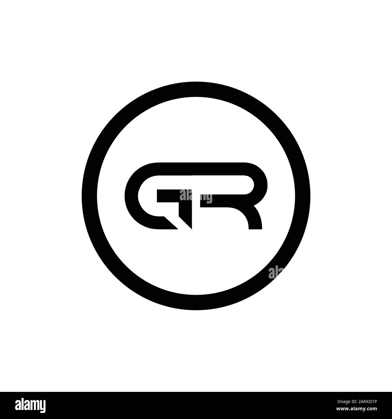 GR iniziale lettera collegata Logo. GR lettere del tipo di Logo Design template vettoriale. Lettera astratta GR logo Design Illustrazione Vettoriale