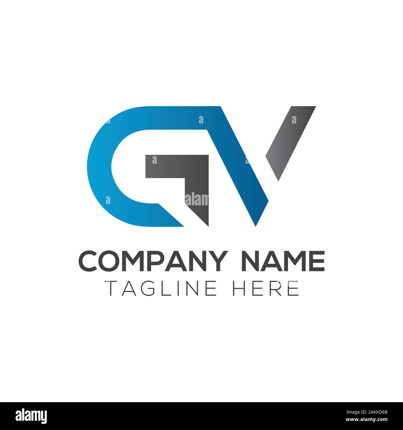 GV iniziale lettera collegata Logo. GV lettera tipo Logo Design template vettoriale. Lettera astratta GV logo Design Illustrazione Vettoriale