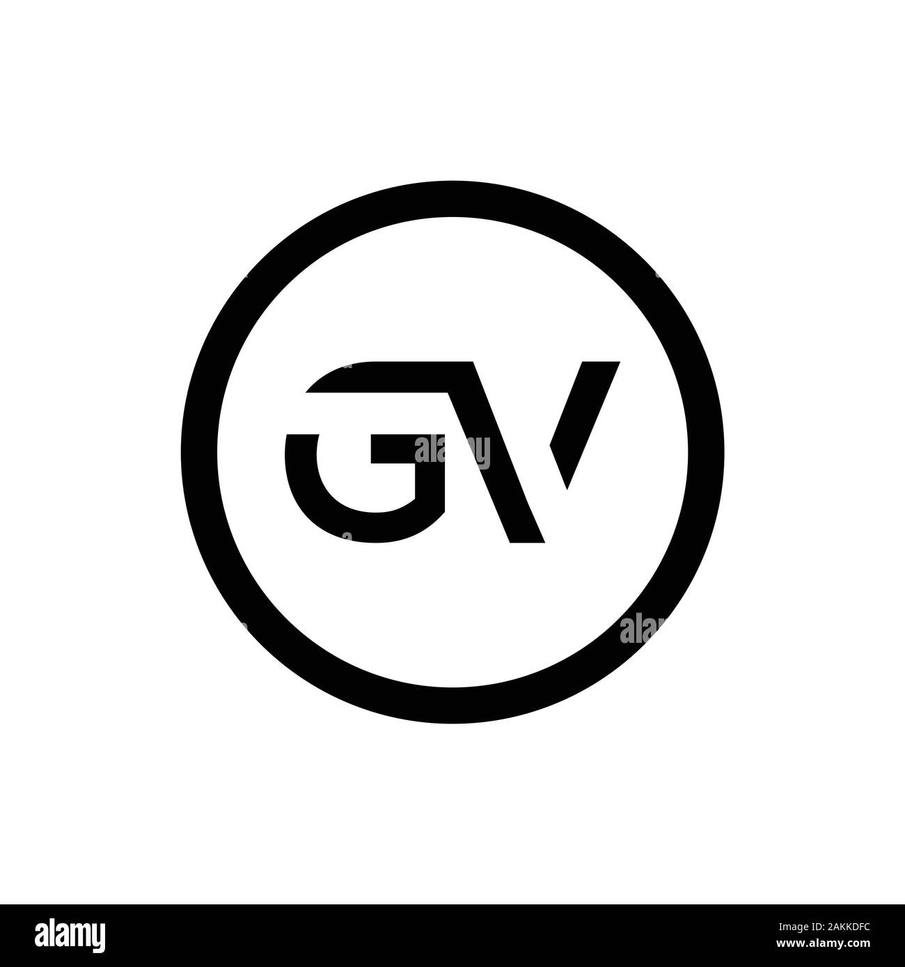 GV iniziale lettera collegata Logo. GV lettera tipo Logo Design template vettoriale. Lettera astratta GV logo Design Illustrazione Vettoriale