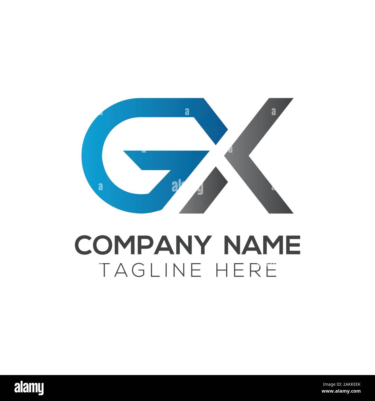 GX iniziale lettera collegata Logo. GX lettere del tipo di Logo Design template vettoriale. Lettera astratta GX logo Design Illustrazione Vettoriale