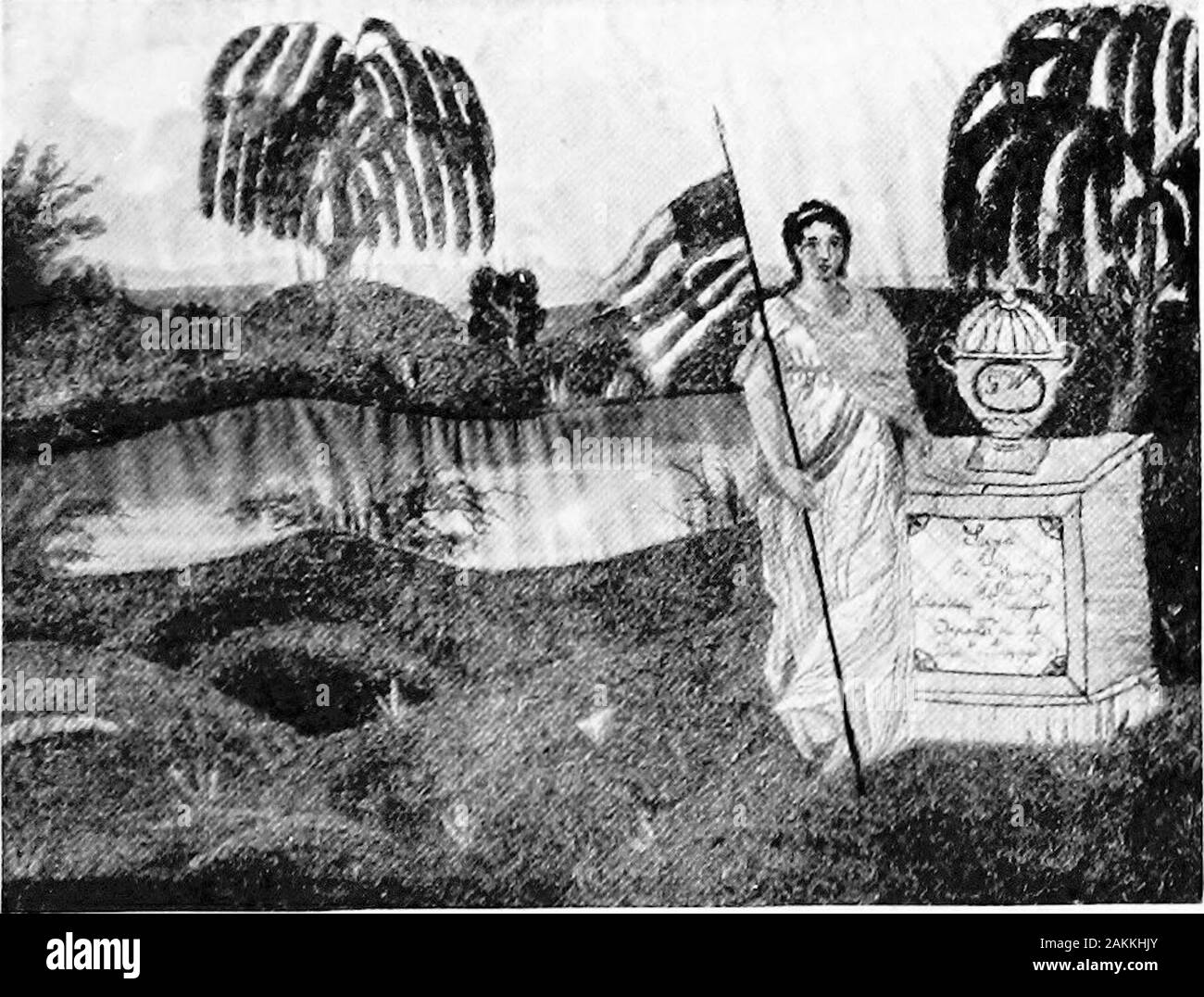 Il libro pratico di inizio American arti e mestieri . Campionatore pittorica OPERATA DA ANNA TOWNSEND OFNEW HAVEN, 17.la cortesia di James M. Townsend, Esq., New York City. Immagine ricamata; un testimonial di realizzare-mento in STITCHERYCourtesy del signor, James Curran, Philadelphia Foto Stock