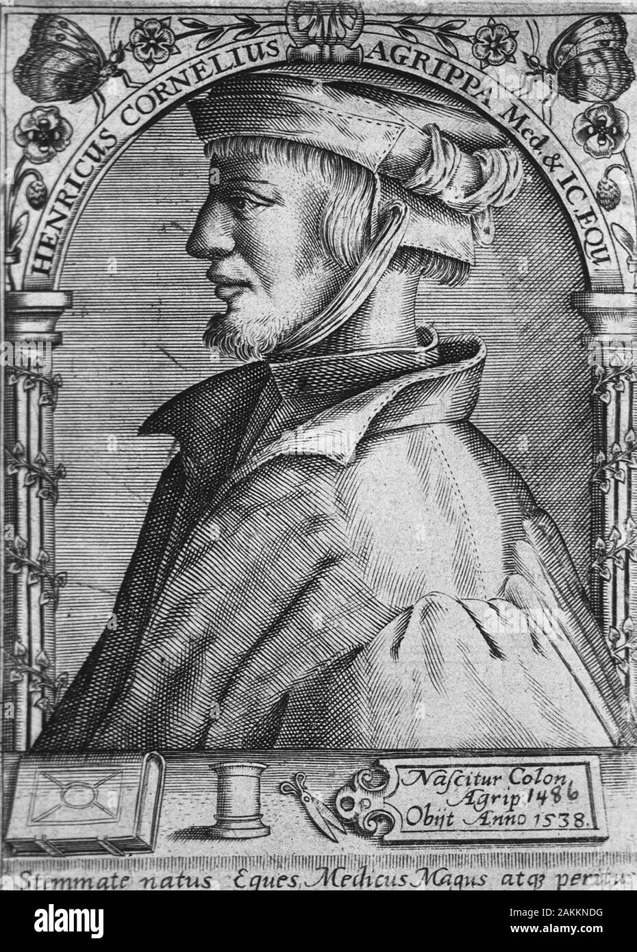 HEINRICH AGRIPPOA (1486-1535) soldato tedesco, teologo ,medico Foto Stock