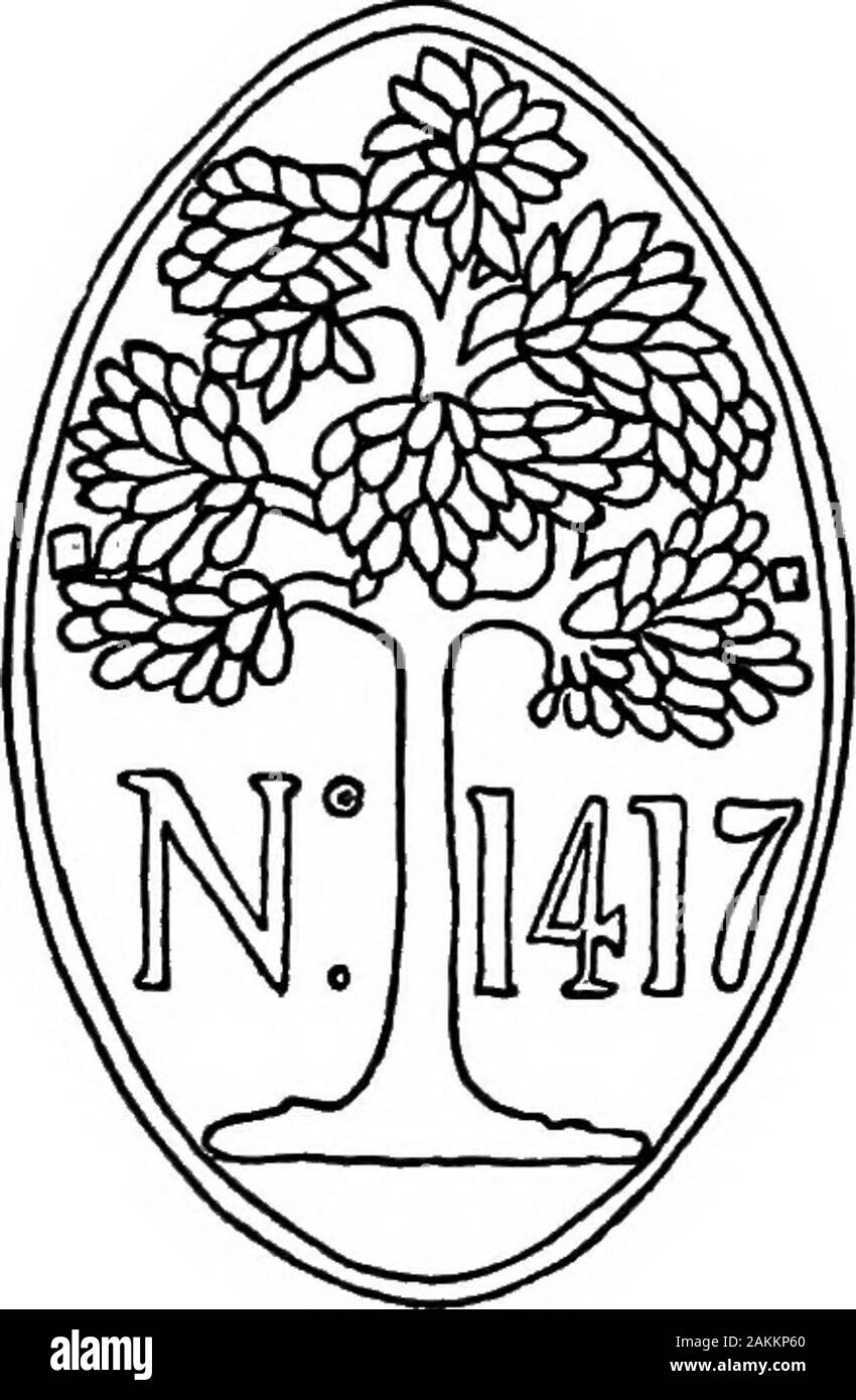 Il libro pratico di inizio American arti e mestieri . La fio. 6. Pioggia di piombo-acqua testa realizzata per il vecchio edificio della Biblioteca di Philadelphia in libreria Street. Raccolta della Pennsylvania Historical Society. montato su schermi in legno e fissato come distintivi finoal fronti del diciottesimo secolo case di Philadelphia(la consuetudine è stata continuata anche in nineteenthcentury) dai due vecchi assicurazione incendi^ società theContributionship e la rassicurazione reciproca (vedere TheColonial case di Philadelphia e il suo vicino del cofano, Eberlein e Lippincott, pagine 33-35), werecast in piombo e quindi verniciato. Piombo è stata Foto Stock