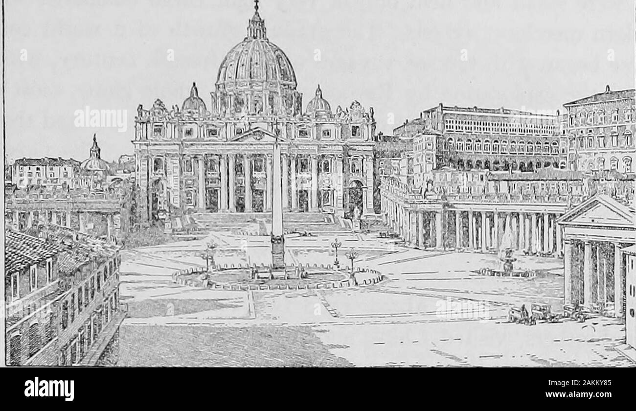La storia dell'Europa, antica e medioevale: prima l'uomo, l'Orient, Grecia e Roma . d il Popeat Roma (1417), essa becamepossible per migliorare la cityand rivivere alcune delle sue ancientglory. Gli architetti, pittori, e gli uomini di lettere werecalled in e handsomelypaid dai papi per erectand adornano la magnifica build-rali e di raccogliere un greatlibrary nel palazzo Vaticano.670. San Pietro e theVatican. Il basilicaof antica Basilica di San Pietro (Fig. 77) nolonger soddisfatto l'aspira-zioni dei papi. Esso wasgradually abbattuto, edopo molti cambiamenti di planthe presente churchwith celebra la sua vasta cupola e im Foto Stock La storia dell'Europa, antica e medioevale: prima l'uomo, l'Orient, Grecia e Roma . d il Popeat Roma (1417), essa becamepossible per migliorare la cityand rivivere alcune delle sue ancientglory. Gli architetti, pittori, e gli uomini di lettere werecalled in e handsomelypaid dai papi per erectand adornano la magnifica build-rali e di raccogliere un greatlibrary nel palazzo Vaticano.670. San Pietro e theVatican. Il basilicaof antica Basilica di San Pietro (Fig. 77) nolonger soddisfatto l'aspira-zioni dei papi. Esso wasgradually abbattuto, edopo molti cambiamenti di planthe presente churchwith celebra la sua vasta cupola e im Foto Stock