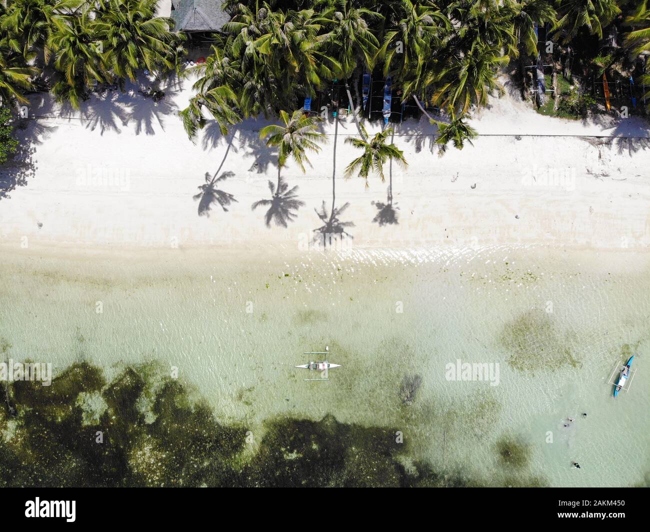 Spiaggia di Siquijor Island, Filippine - Fotografia aerea Foto Stock