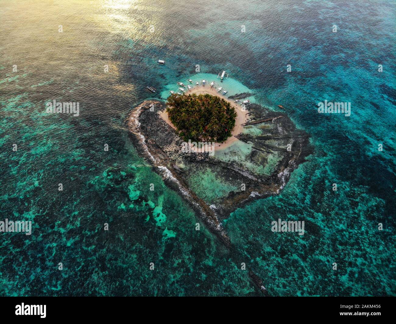 Guyam Isola, Siargao, Filippine - Fotografia aerea Foto Stock