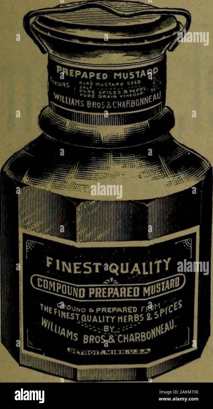 Canadian grocer luglio-dicembre 1898 . Williams Bros. &Charbonneaus sottaceti e marmellate le migliori nel mercato; acido, dolce, andEast India sottaceti-tutti in eleganti bottiglie,con i più recenti miglioramenti nel modo ofcorking l-lb. Vetro, senapa preparata. MrS. JOneS CatSUp, Pt e mezze pinte. Yankee, Catsup pintsWaldorf Catsup, metà pintsWaldorf fagioli cotti in pomodoro SdUCe, i, 2, e 3-lb. latta. La sig.ra Jones tritare la carne, in i-ib. tinsW. B. & C. marmellate assortite in i-lb. di vetro. Foto Stock