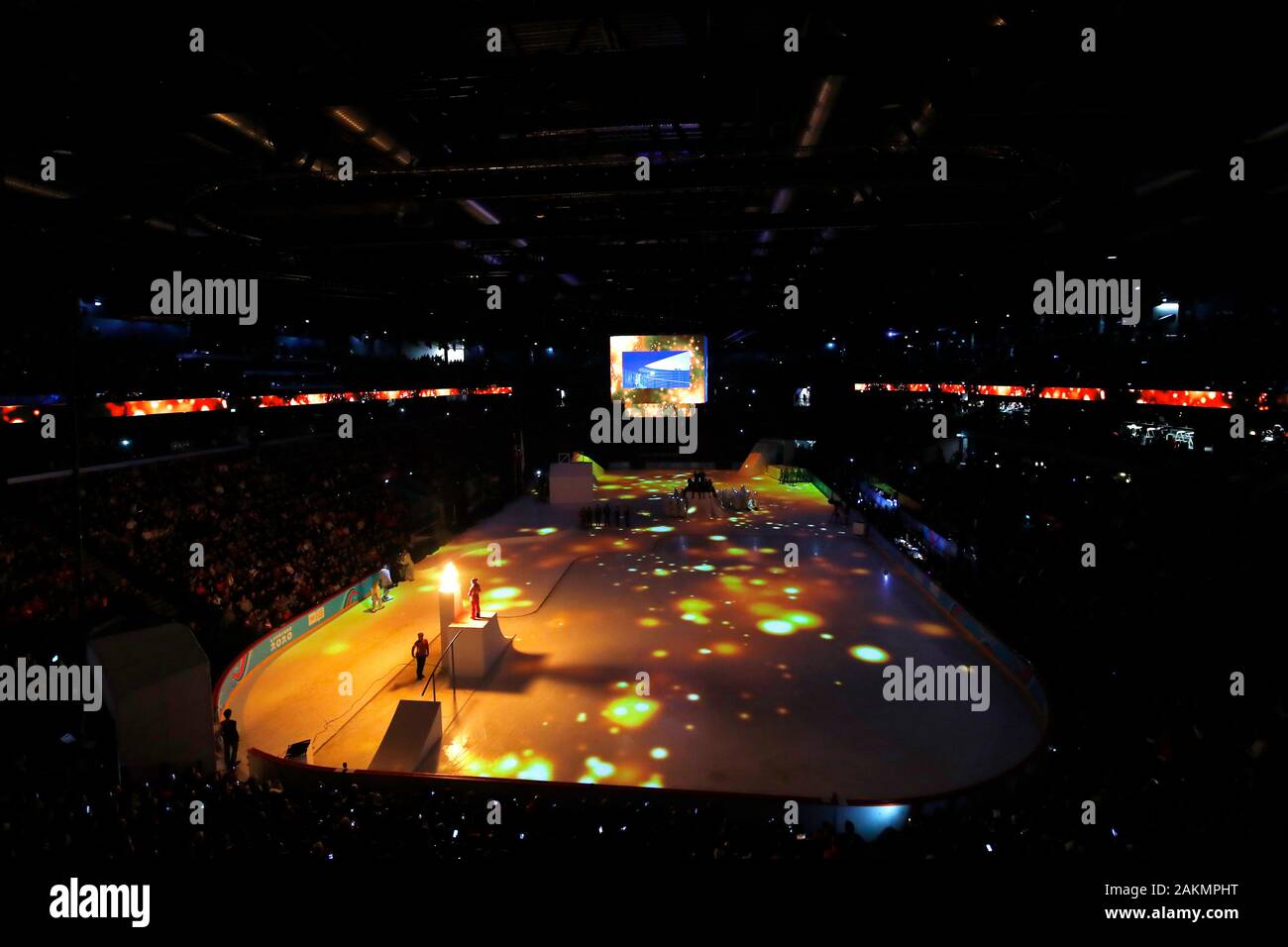 Vaudoise arena, Losanna, Svizzera. Il 9 gennaio, 2020. Vista generale, 9 gennaio 2020 - Cerimonia di apertura : Cerimonia di apertura durante il Lausanne 2020 Inverno Olimpiadi della Gioventù a Vaudoise arena, Losanna, Svizzera. Credito: Naoki Morita AFLO/sport/Alamy Live News Foto Stock