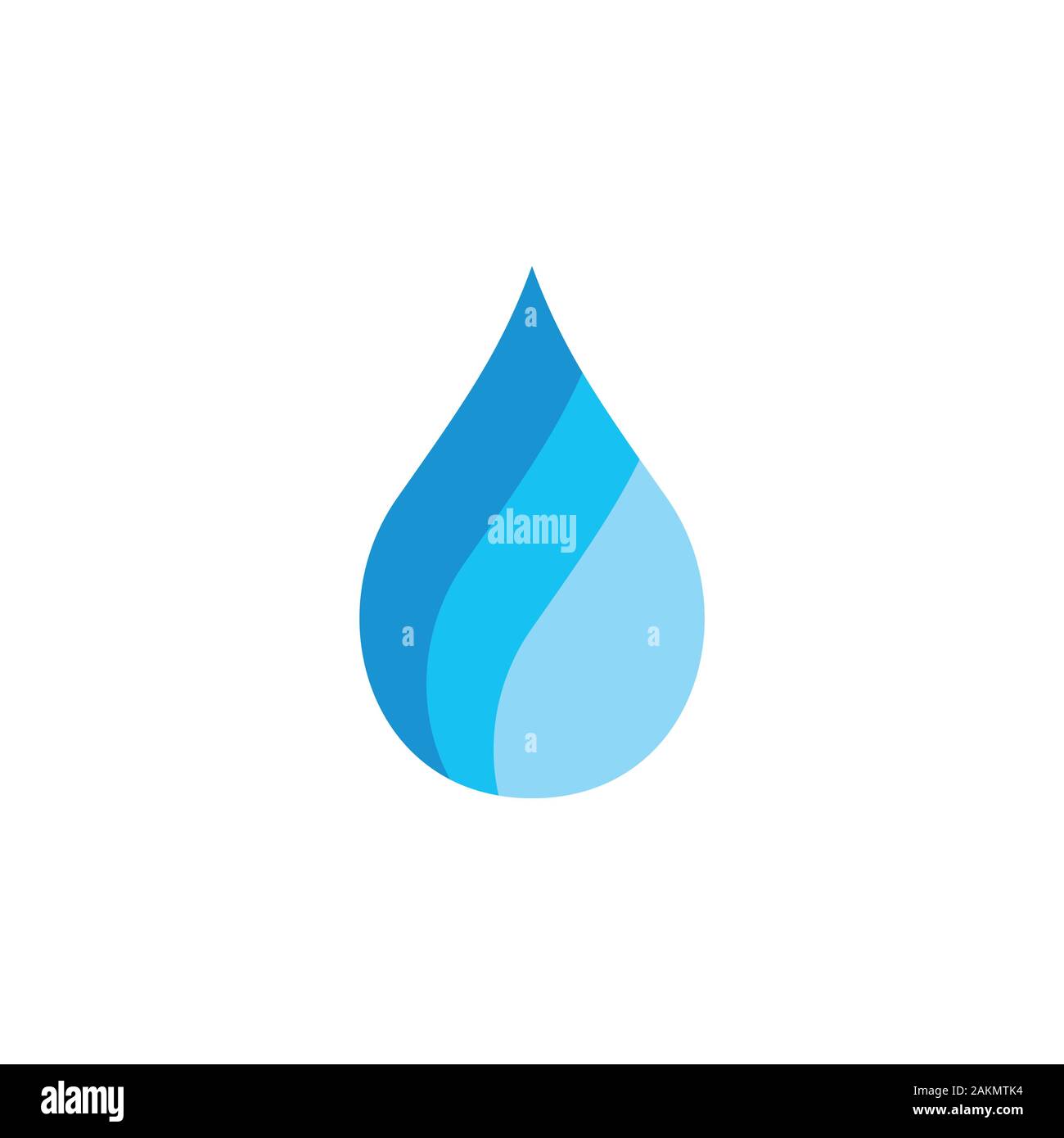 Legato a gradiente gocce acqua blu vettore logo Illustrazione Vettoriale