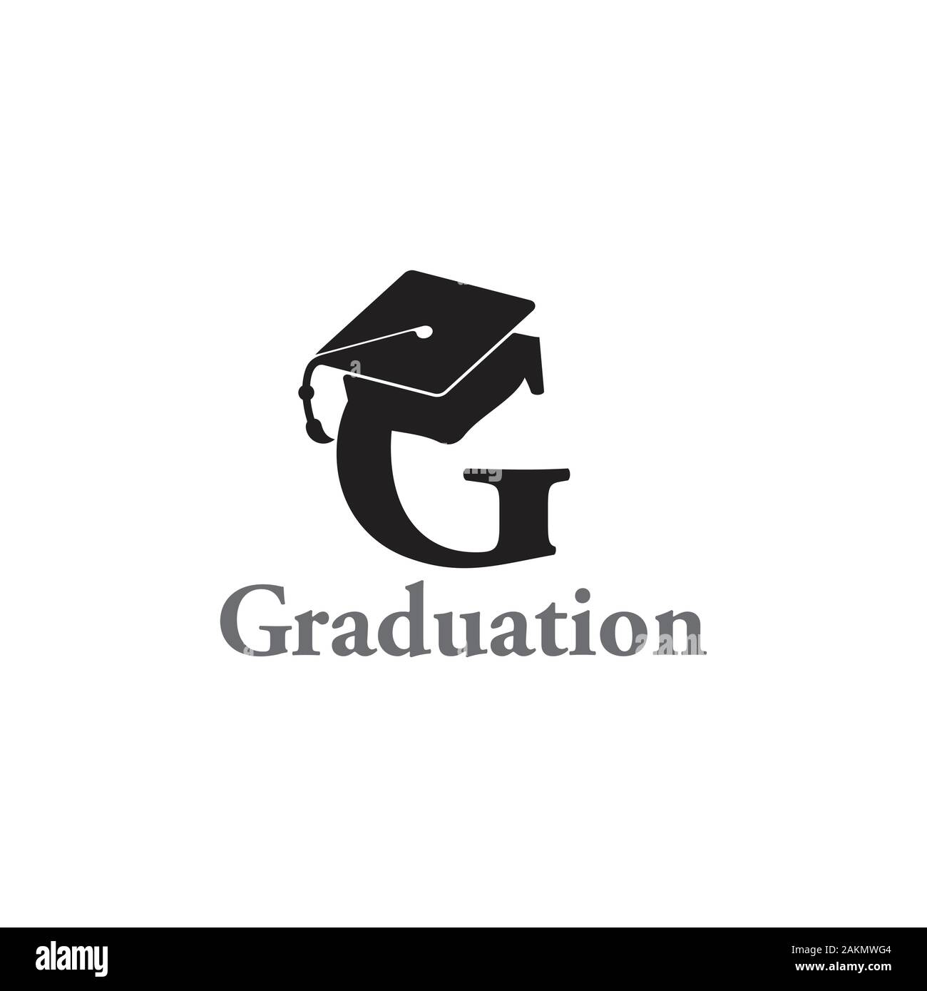 Lettera g graduazione hat vettore logo Illustrazione Vettoriale