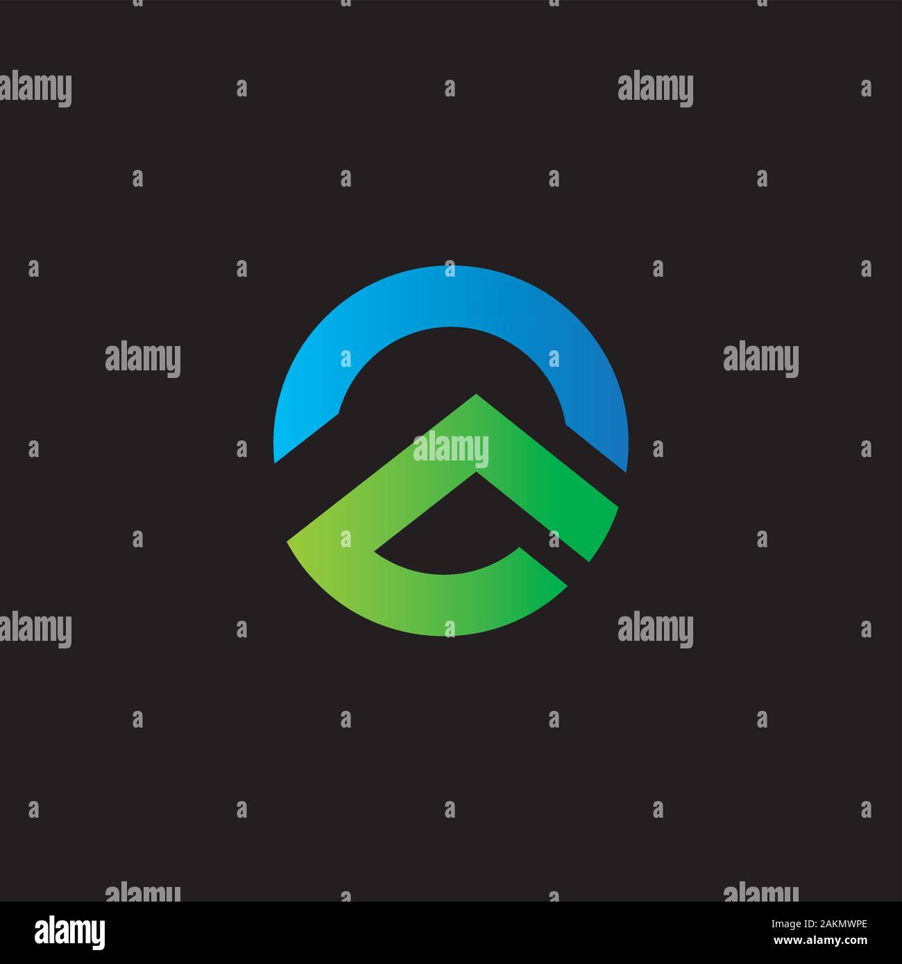 Cielo di montagna gradiente logo geometrico vettore Illustrazione Vettoriale