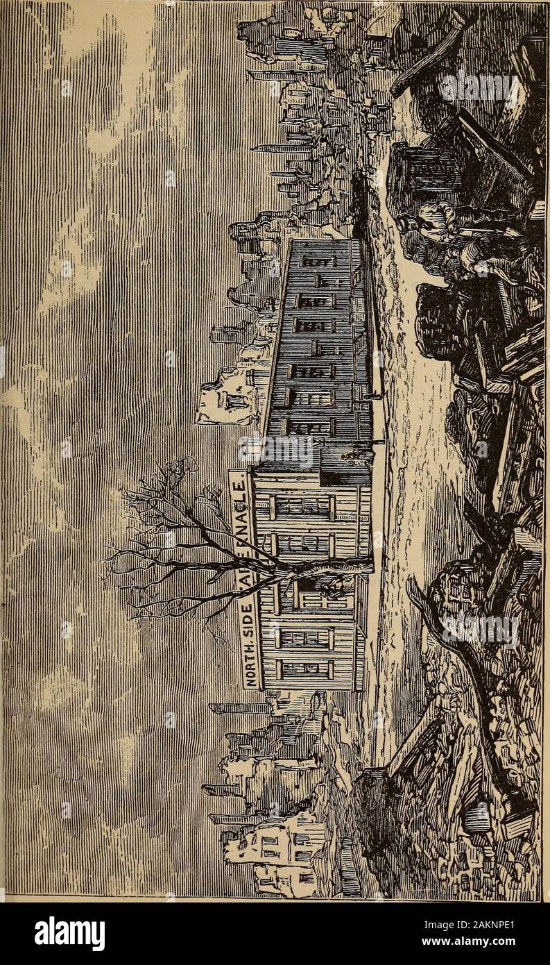 Una cronologia completa della splendida carriera di Moody e Sankey . ere felice intheir umile cottage, ma graziosamente assunse il proprietorshipof loro bella casa dove hanno intrattenuto estranei fromabroad con la vera ospitalità occidentale. Ma come il terribile incendio che devastò Chicago burnedthousands delle abitazioni, che spazzò via il loro nido e drovethem fuori in compagnia dei senzatetto. Questo occurredOctober 9th, 1871. La rovina è stata completa, scarsamente anythingwas salvata. Il sig. Moodys la condizione finanziaria dopo il grande incendio wraswell rappresentato da un incidente che si è verificato il seguente Sundaynight. Foto Stock