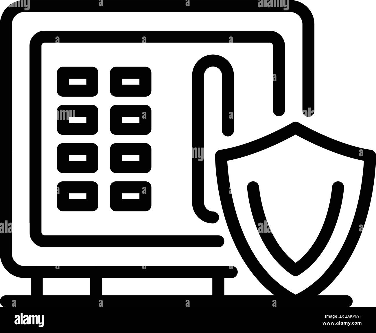Denaro sicura, l'icona di stile di contorno Illustrazione Vettoriale