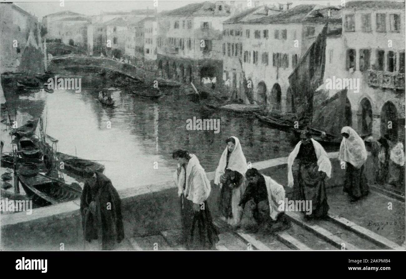 Le isole della laguna veneta . ura dal vincitore. V unaltra volta lantico valore; nobili e il popolano si stringono in si riordina larmata, si allestisce esercito delle Nazioni Unite, e si riaccende i p-.ea gu-rra, < :i insanguina 1Itali.i. Il d-^c Andrea f,.ntarini, ottan- LE ISOLE DELLA LAGUNA 75 tenne, monta su le iifalere per combattere. II popolo si ricorda di Vettor Pisani,Corrèze al carcere dovegli giace rinchiuso, e ne lo trae fuori gridando: Viva Pisani!Ed egli ponendo in oblìo tutte le offese patite: No, zigheviva, San Marco/ Al gridofatidico, che aveva salutato il prodigioso sorgere della patria, si Foto Stock