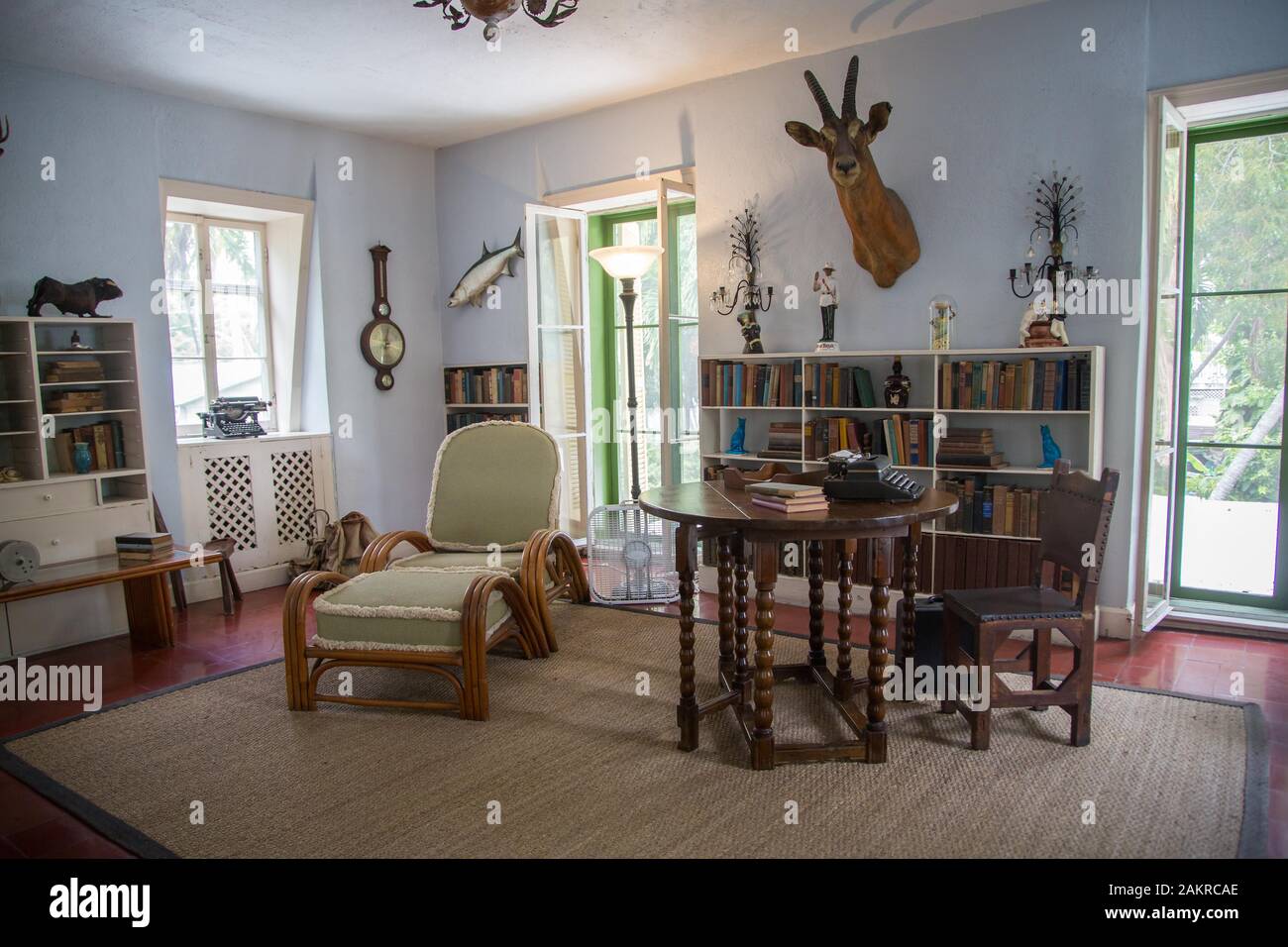 Studio Ernest Hemingway, Hemingway House, Key West, Florida Keys, Florida, Stati Uniti d'America Foto Stock