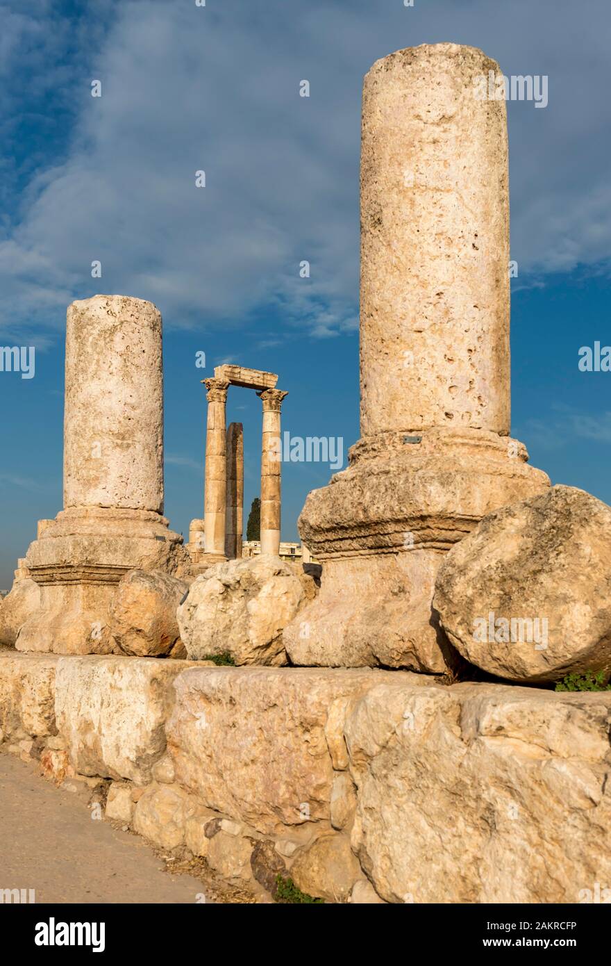 Tempio di Ercole, Amman Cittadella, Amman, Giordania Foto Stock